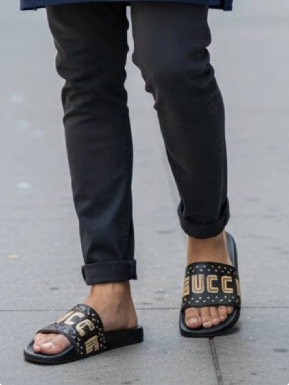 Rubber slides, Gucci x SEGA Guccy Logo Sandals in excellent conditions.